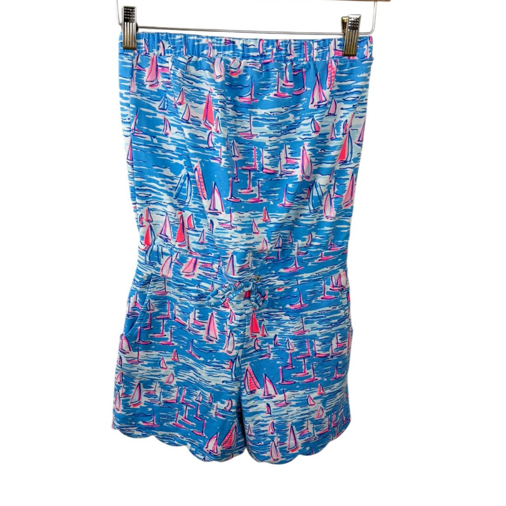 Lilly Pulitzer NEW Jace Strapless Romper in Zanzibar Blue Boatylicious Size XXS